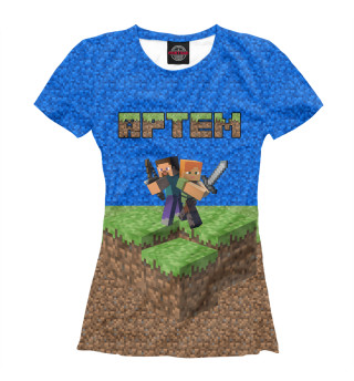 Женская футболка АРТЕМ-MINECRAFT