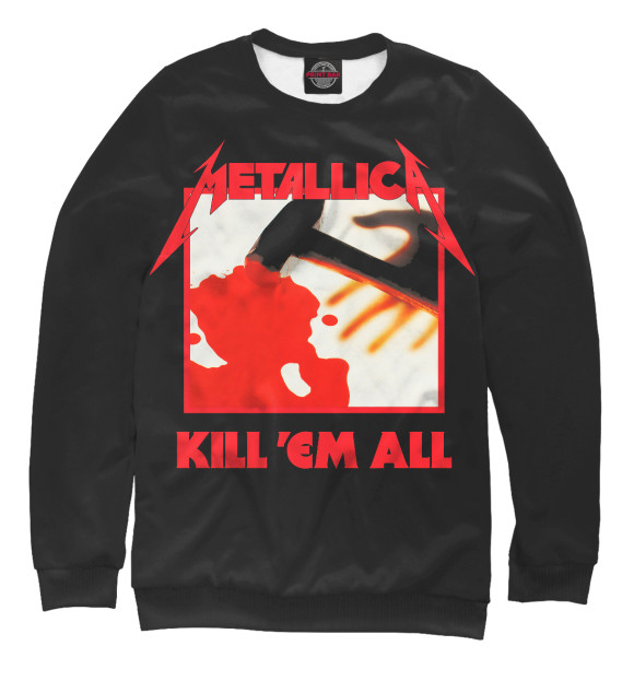 Женский свитшот с изображением Metallica Kill ’Em All цвета Белый