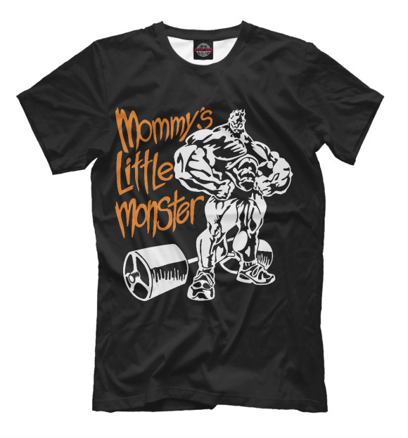 Мужская футболка с изображением Little monster цвета Черный