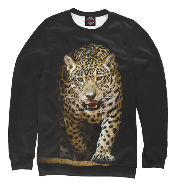 Мужской свитшот с изображением Leopard цвета Белый