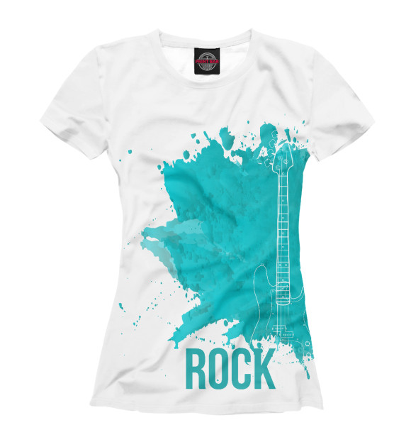 Женская футболка с изображением Rock Music цвета Белый