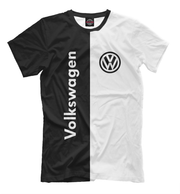 Мужская футболка с изображением VOLKSWAGEN цвета Черный