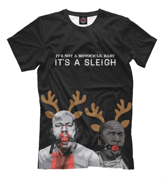 Мужская футболка с изображением It's a sleigh цвета Белый