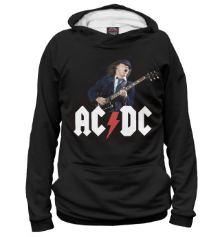Худи для девочки AC/DC & гитарист Ангус  Янг