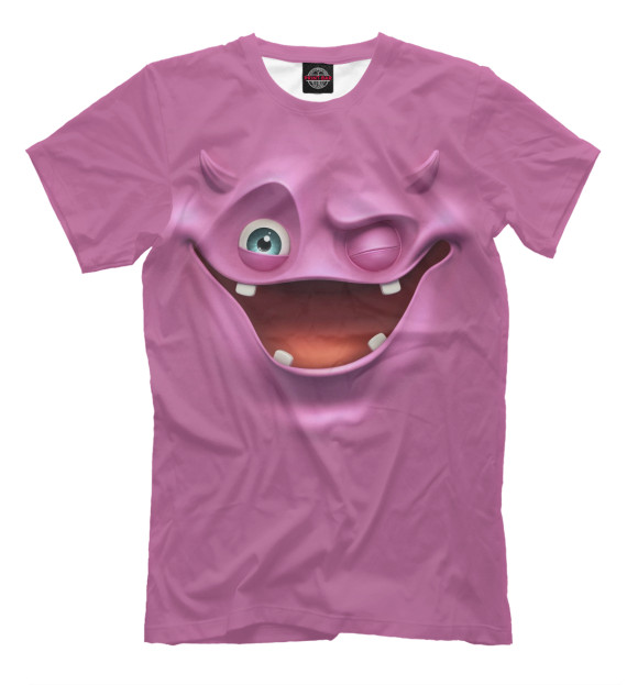 Мужская футболка с изображением радостный цвета Серый