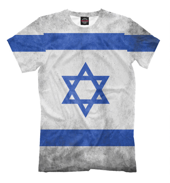 Мужская футболка с изображением Флаг Израиля цвета Молочно-белый