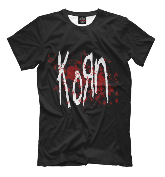 Мужская футболка с изображением Korn цвета Черный