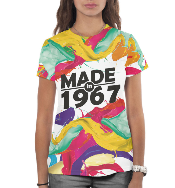 Женская футболка с изображением Made in 1967 цвета Белый