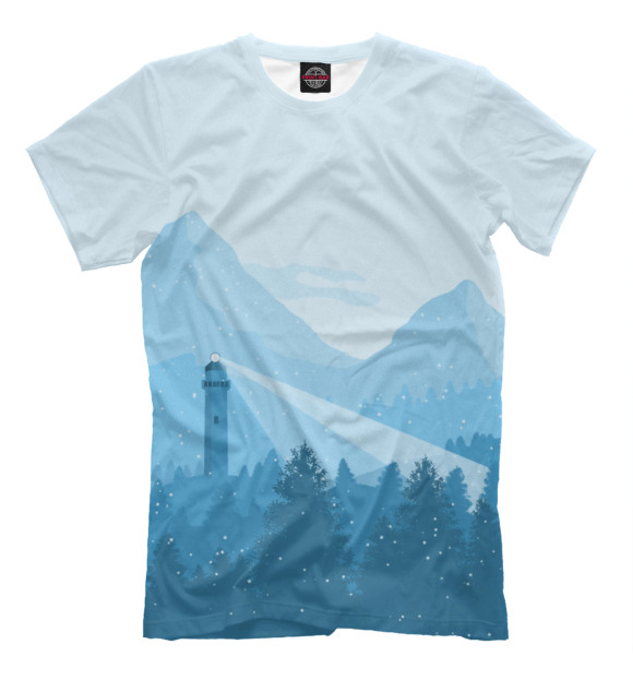 Мужская футболка с изображением Lighthouse цвета Молочно-белый