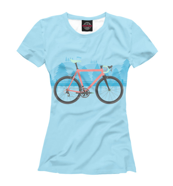 Женская футболка с изображением Велосипед цвета Белый