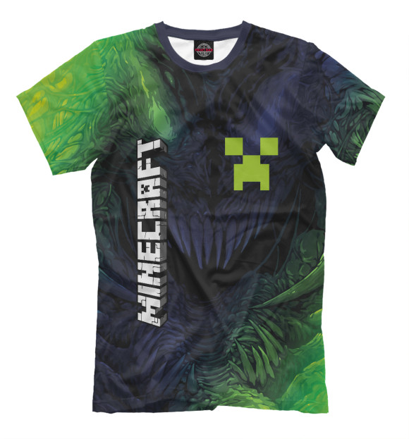 Мужская футболка с изображением Minecraft / Майнкрафт цвета Белый