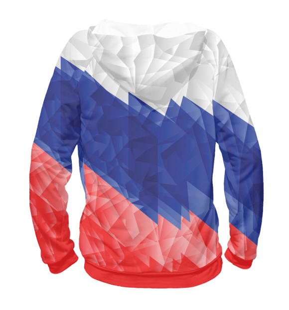 Худи для девочки с изображением Флаг России динамичный цвета Белый