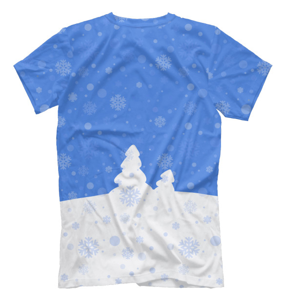 Мужская футболка с изображением Снеговик с друзьями цвета Белый