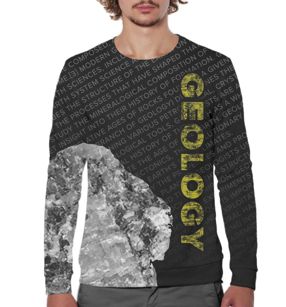 Мужской свитшот с изображением Geology цвета Белый