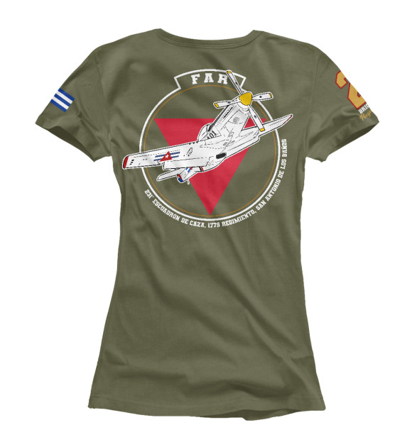 Женская футболка с изображением FAR (Cuban Air Forces) цвета Белый