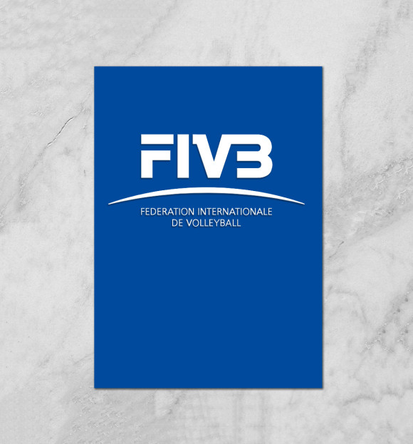 Плакат с изображением FIVB цвета Белый