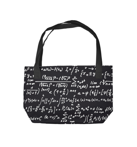 Пляжная сумка с изображением математические формулы цвета 