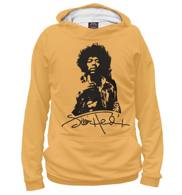 Женское худи с изображением Jimi Hendrix цвета Белый
