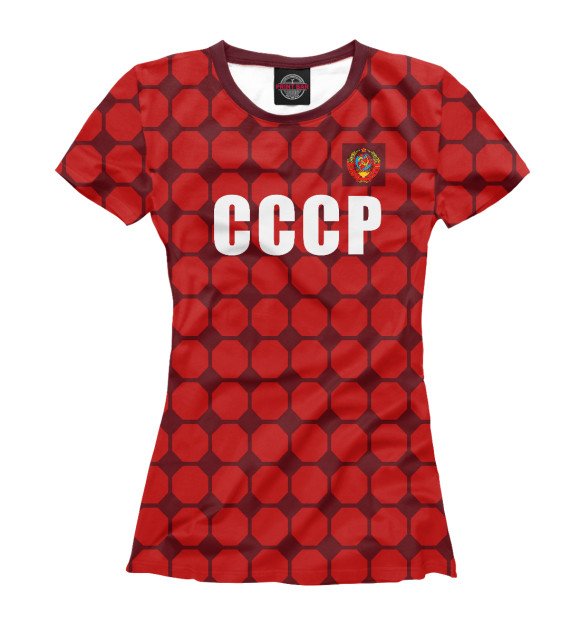 Футболка для девочек с изображением Футбольная Форма СССР цвета Белый