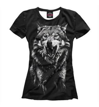 Женская футболка Злой волчара