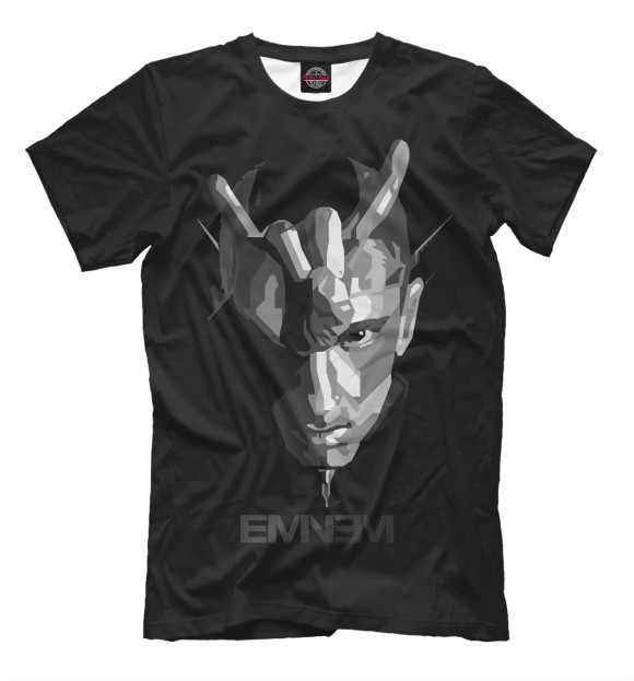 Мужская футболка с изображением Eminem цвета Черный