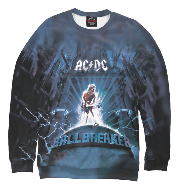 Женский свитшот с изображением AC/DC цвета Белый
