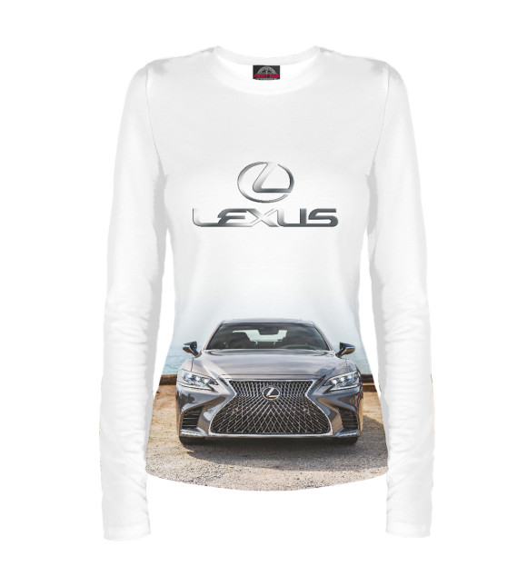 Женский лонгслив с изображением Lexus LS цвета Белый