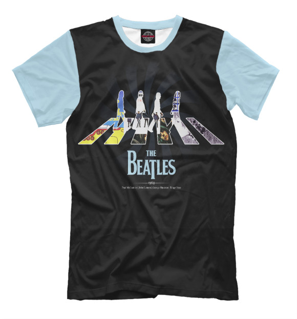 Мужская футболка с изображением The Beatles цвета Черный