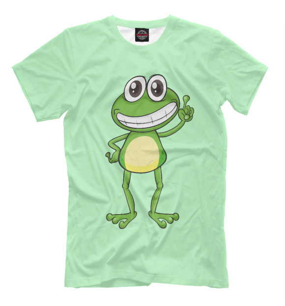 Мужская футболка с изображением Лягушка цвета Бежевый