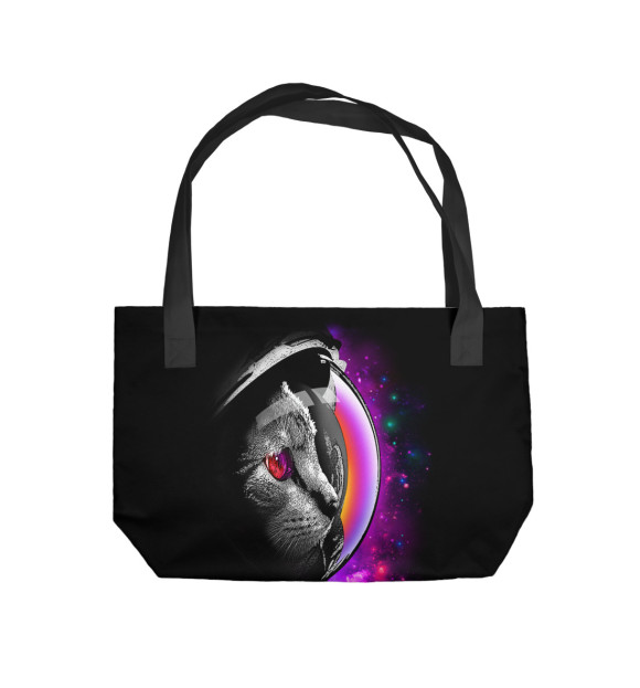 Пляжная сумка с изображением Кот космонавт цвета 