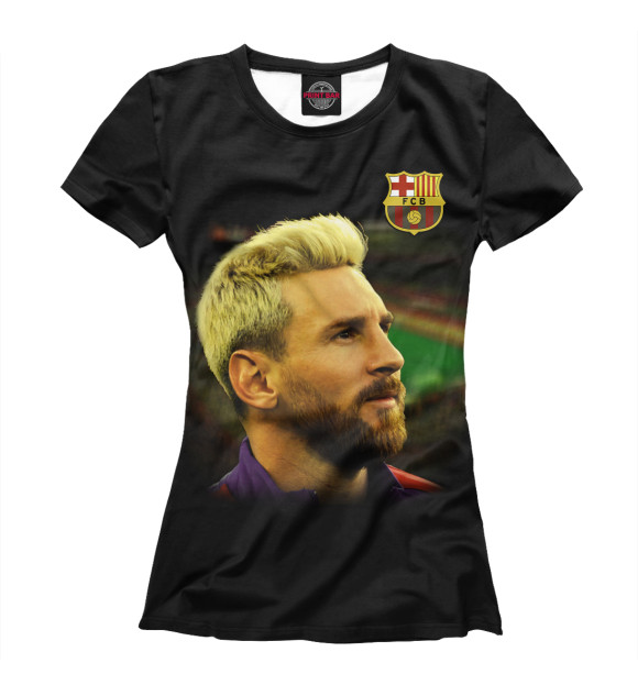Футболка для девочек с изображением Messi king Leo цвета Белый