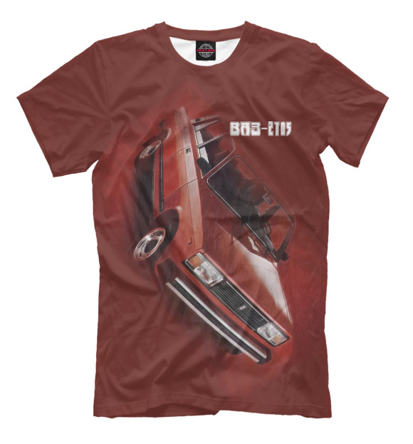 Мужская футболка с изображением ВАЗ-2105 цвета Темно-бордовый