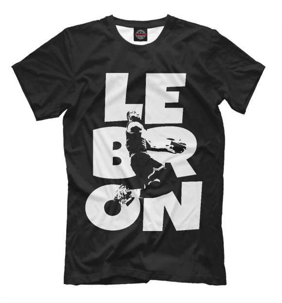 Мужская футболка с изображением Lebron James цвета Черный
