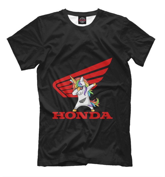 Мужская футболка с изображением Honda цвета Черный