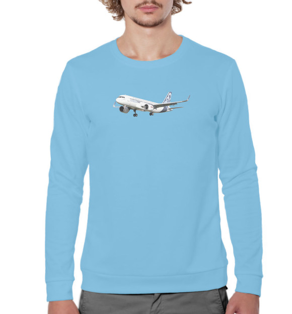 Мужской свитшот с изображением Airbus A-320 цвета Белый