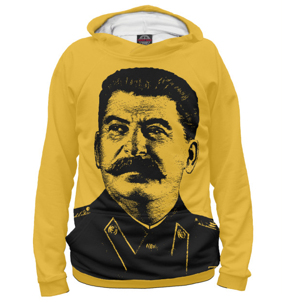 Мужское худи с изображением Сталин цвета Белый