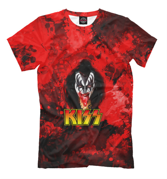 Мужская футболка с изображением Kiss цвета Молочно-белый