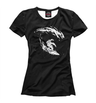 Женская футболка Surfing astronaut