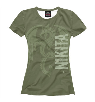 Женская футболка Никита и дракон
