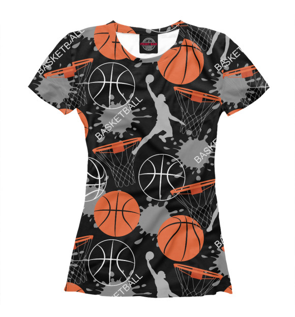 Женская футболка с изображением Basketball цвета Белый