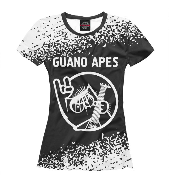Футболка для девочек с изображением Guano Apes + Кот цвета Белый