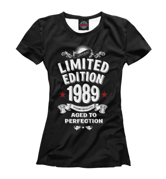 Женская футболка с изображением Ограниченная серия 1989 цвета Белый