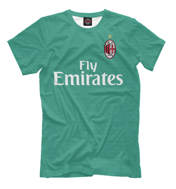 Мужская футболка с изображением AC Milan цвета Серый