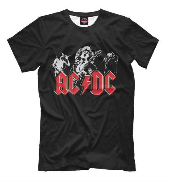 Мужская футболка с изображением AC/DC цвета Белый