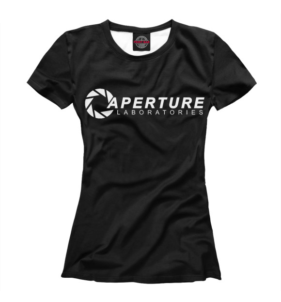 Женская футболка с изображением Aperture Laboratories цвета Белый