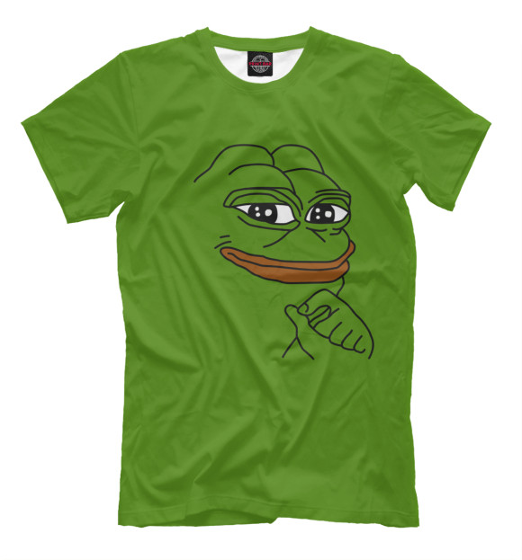 Мужская футболка с изображением Лягушка Пепе цвета Светло-коричневый