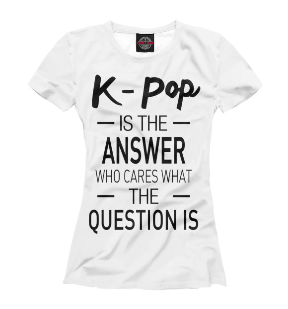 Женская футболка с изображением K-pop цвета Белый