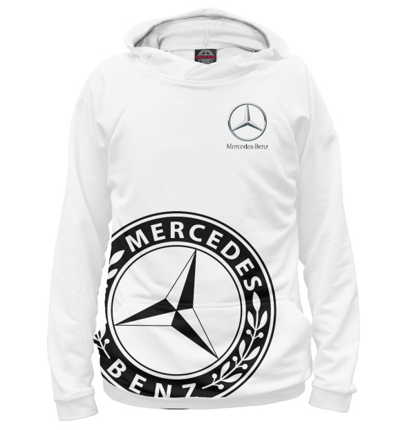 Худи для мальчика с изображением Mercedes-Benz цвета Белый
