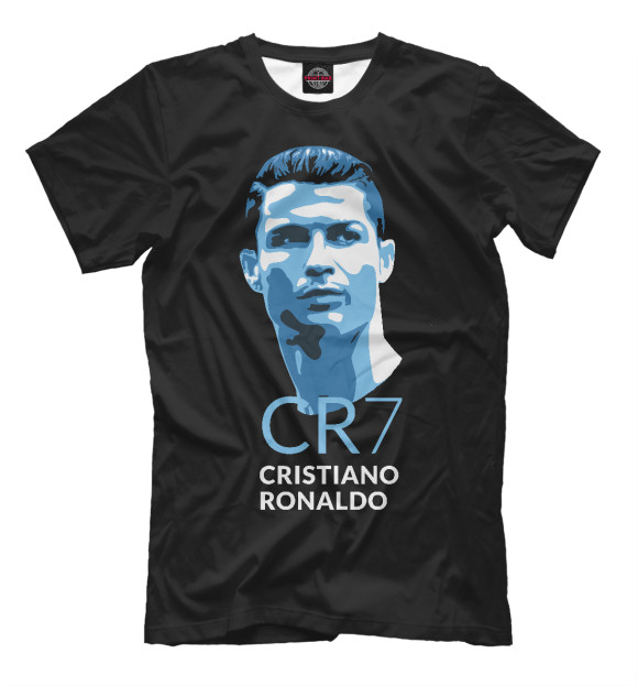 Мужская футболка с изображением Cristiano Ronaldo цвета Черный