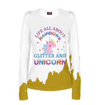 Лонгслив для девочки Glitter and Unicorn